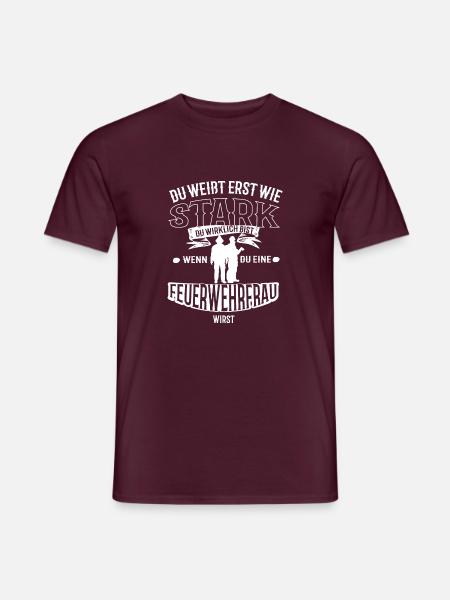 Feuerwehrfrau - Männer T-Shirt - Ziegelrot