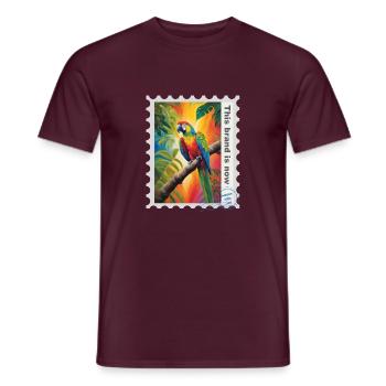 Airbrush-Illustration "Parroti 07" EN - Men's T-Shirt - brick red - Front - AI Model Male 178 light (178cm)