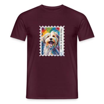 Airbrush-Illustration "Havanese 02" EN - Men's T-Shirt - brick red - Front - AI Model Male 178 light (178cm)