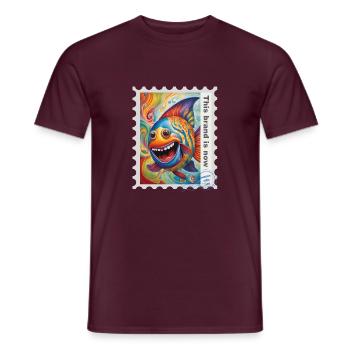 Airbrush-Illustration "Fische 03" EN - Männer T-Shirt - Ziegelrot - Vorne - AI Model Male 178 light (178cm)