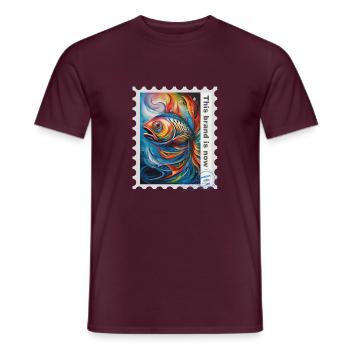 Airbrush-Illustration „Fische 07“ EN - Männer T-Shirt - Ziegelrot - Vorne - AI Model Male 178 light (178cm)