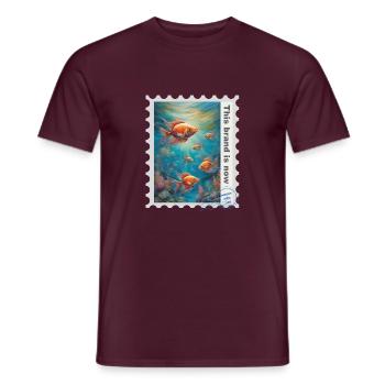 Airbrush-Illustration „Fish 06“ EN - Men's T-Shirt - brick red - Front - AI Model Male 178 light (178cm)