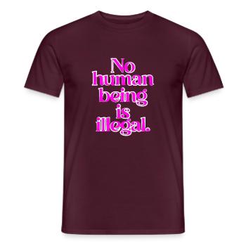 no human is illegal - The Original - Men's T-Shirt - brick red - Front - AI Model Male 178 light (178cm)