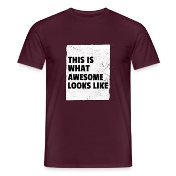 Voici à quoi ressemble le design #1271 - T-shirt homme - rouge brique - Devant - AI Model Male 178 light (178cm)