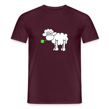 Sheep with clover - Men's T-Shirt - brick red - Front - AI Model Male 178 light (178cm)