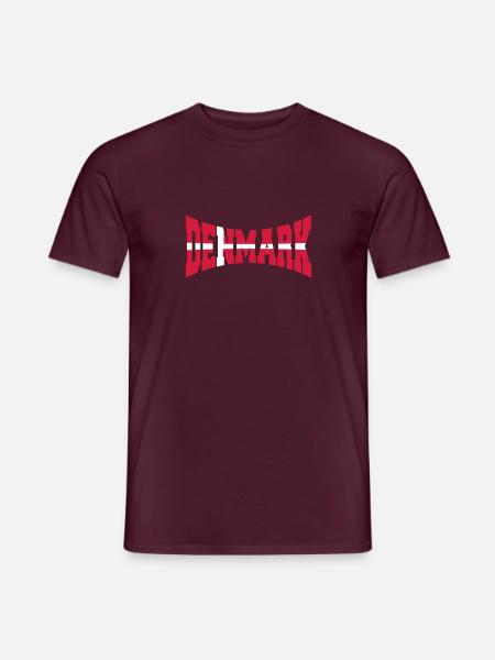Denmark Danmark Flag Logo Design - Men's T-Shirt - brick red