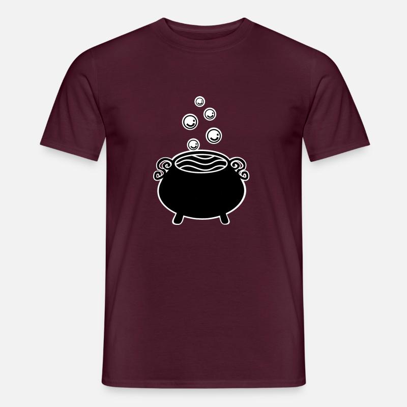 bubbling witch's cauldron black white - Men’s T-shirt - brick red