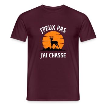 j'peux pas j'ai chasse idée cadeau pour chasseur - T-shirt homme - rouge brique - Devant - AI Model Male 178 light (178cm)