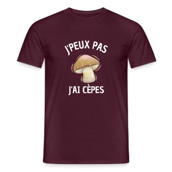 j'peux pas j'ai cèpes idée cadeau - T-shirt homme - rouge brique - Devant - AI Model Male 178 light (178cm)