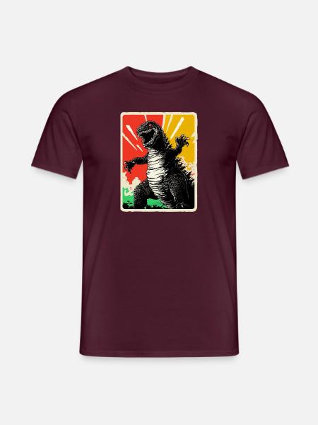 Japan Monster Kaiju Dino Dinosaurier Sage Film - Männer T-Shirt - Ziegelrot