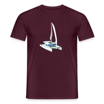Katamaran 3D - Männer T-Shirt - Ziegelrot - Vorne - AI Model Male 178 light (178cm)
