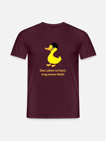 Ente mit Helm - Männer T-Shirt - Ziegelrot