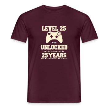 Level 25 Vintage Retro Vintage Birthday - Men's T-Shirt - brick red - Front - AI Model Male 178 light (178cm)