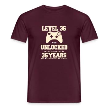 Level 36 Vintage Retro Vintage Geburtstag - Männer T-Shirt - Ziegelrot - Vorne - AI Model Male 178 light (178cm)