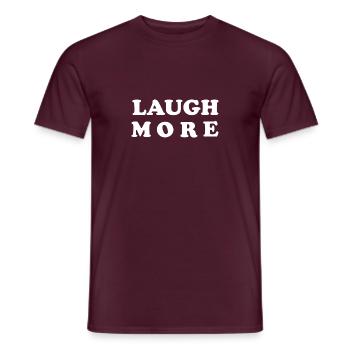 LAUGH MORE - Men's T-Shirt - brick red - Front - AI Model Male 178 light (178cm)
