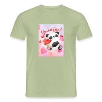 Self Love - Men's T-Shirt - sage - Front - AI Model Male 178 light (178cm)