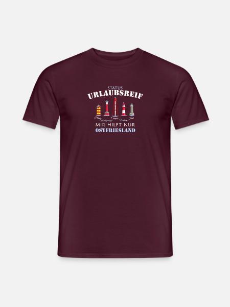 Ostfriesland Urlaubsreif, deutsche Nordsee - Männer T-Shirt - Ziegelrot