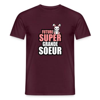 future super grande-soeur - T-shirt homme - rouge brique - Devant - AI Model Male 178 light (178cm)