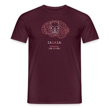 I.A. Aïe, aïe, aïe - T-shirt homme - rouge brique - Devant - AI Model Male 178 light (178cm)