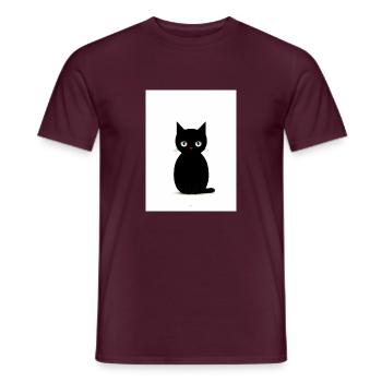 Lonely Cat - Men's T-Shirt - brick red - Front - AI Model Male 178 light (178cm)