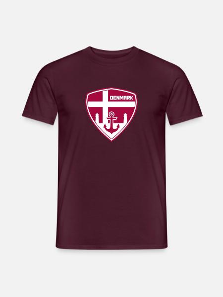 Denmark - Denmark - Dänemark - Wappen - Männer T-Shirt - Ziegelrot