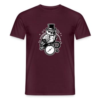Conception de hibou et d’horloge steampunk - T-shirt homme - rouge brique - Devant - AI Model Male 178 light (178cm)