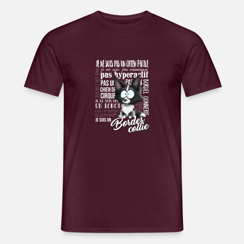 Ich bin Border-Collie - Schwarz FR - Männer T-Shirt - Ziegelrot