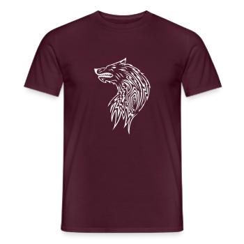 Wolf Tribal - Men's T-Shirt - brick red - Front - AI Model Male 178 light (178cm)