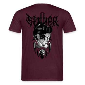 Sinner Lady - Männer T-Shirt - Ziegelrot - Hinten - AI Model Male 178 light (178cm)