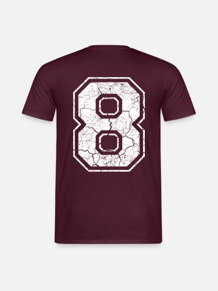 8_eight_acht_white_weiss (de) - Männer T-Shirt - Ziegelrot