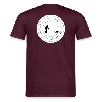 Mantrailing Team - Männer T-Shirt - Ziegelrot - Hinten - AI Model Male 178 light (178cm)