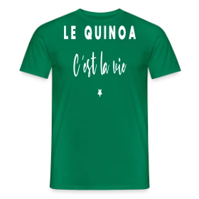 Maquette de T-shirt homme « Le Quinoa, C'est la Vie : Le Grain Humour » à imprimer et personnaliser