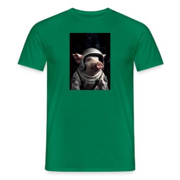 Pig Astronaut Farmer - Männer T-Shirt - Kelly Green - Vorne - AI Model Male 178 dark (178cm)