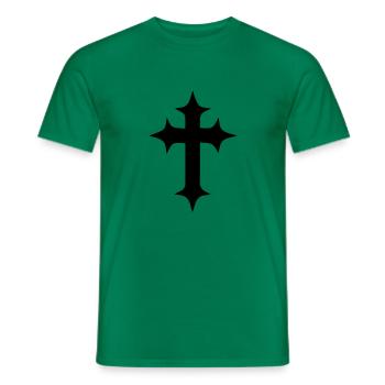 cross - Men's T-Shirt - kelly green - Front - AI Model Male 178 dark (178cm)