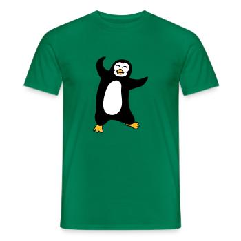 pinguin tanzen gluecklich froehlich vogel springen - Männer T-Shirt - Kelly Green - Vorne - AI Model Male 178 dark (178cm)