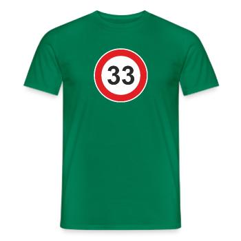 33 thirty-third birthday 33rd birthday - Men's T-Shirt - kelly green - Front - AI Model Male 178 dark (178cm)