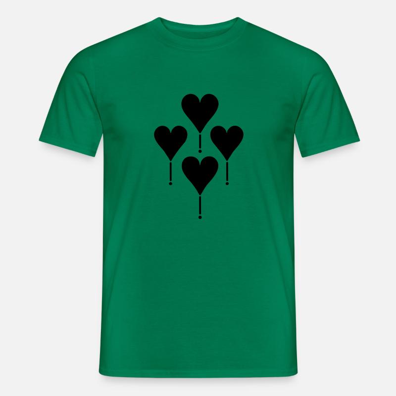 Herz-Luftballons - Männer T-Shirt - Kelly Green