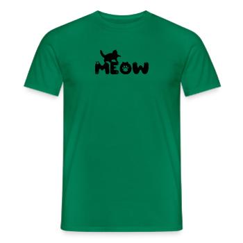 Cat British Longhair Meow - Men's T-Shirt - kelly green - Front - AI Model Male 178 dark (178cm)