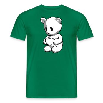 Teddy bear with heart - Men's T-Shirt - kelly green - Front - AI Model Male 178 dark (178cm)