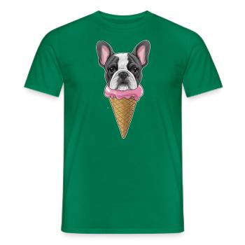 Französische Bulldogge als Waffeleis - Männer T-Shirt - Kelly Green - Vorne - AI Model Male 178 dark (178cm)