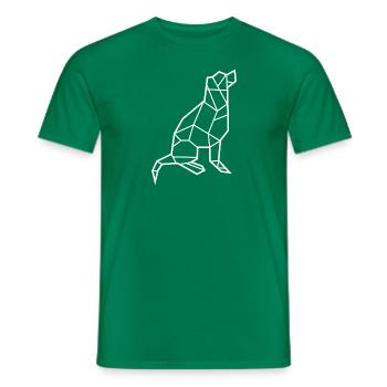Chien de la géométrie animal - T-shirt homme - vert - Devant - AI Model Male 178 dark (178cm)