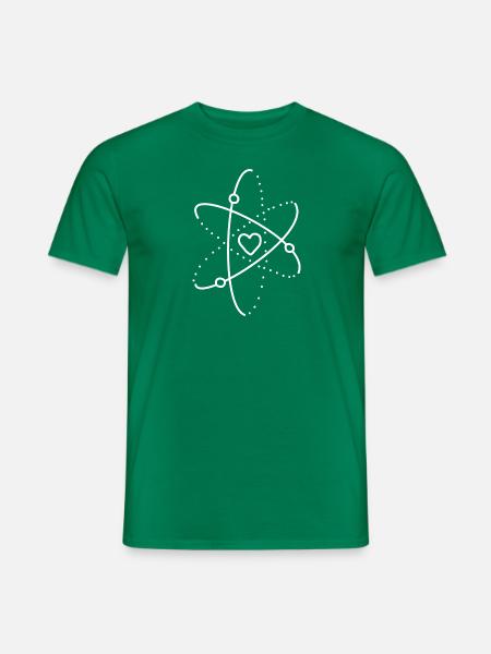 Herz Liebe Atom - Männer T-Shirt - Kelly Green