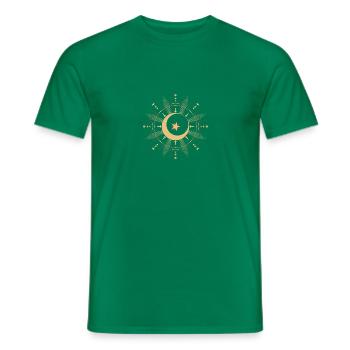 Lune et étoiles | | abstraits Art déco - T-shirt homme - vert - Devant - AI Model Male 178 dark (178cm)