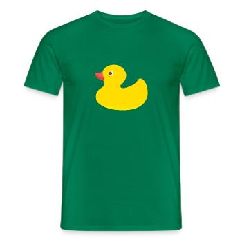 Quietscheente, canard, bain, oiseau de l'eau, jaune - T-shirt homme - vert - Devant - AI Model Male 178 dark (178cm)