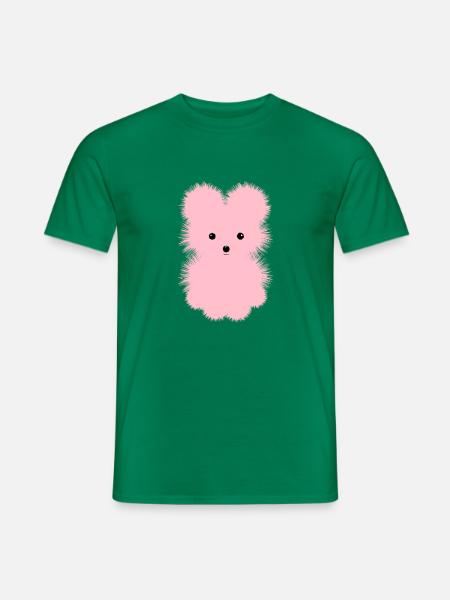 CUTE PINK BABY POMERANIAN DOG ILLUSTRATION - Männer T-Shirt - Kelly Green