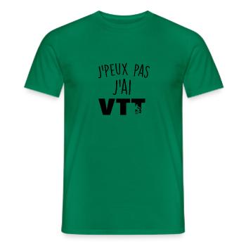 j'peux pas j'ai VTT - T-shirt homme - vert - Devant - AI Model Male 178 dark (178cm)