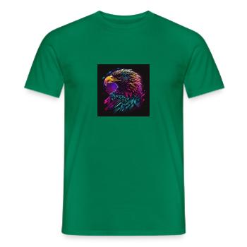 Adler mit Neonfarben, Synthwave / 80er Jahre - Männer T-Shirt - Kelly Green - Vorne - AI Model Male 178 dark (178cm)