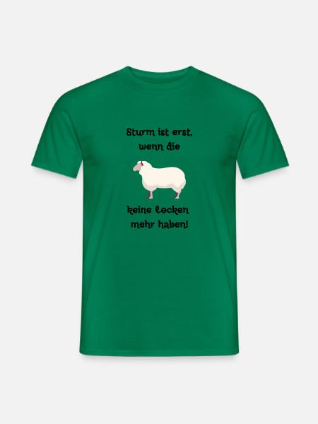 Sturm ist erst wenn die Schafe keine Locken haben - Männer T-Shirt - Kelly Green