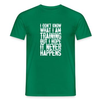 I Don't Know What I Am Training - Men's T-Shirt - kelly green - Front - AI Model Male 178 dark (178cm)