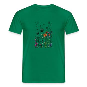 fleurs - T-shirt homme - vert - Devant - AI Model Male 178 dark (178cm)
